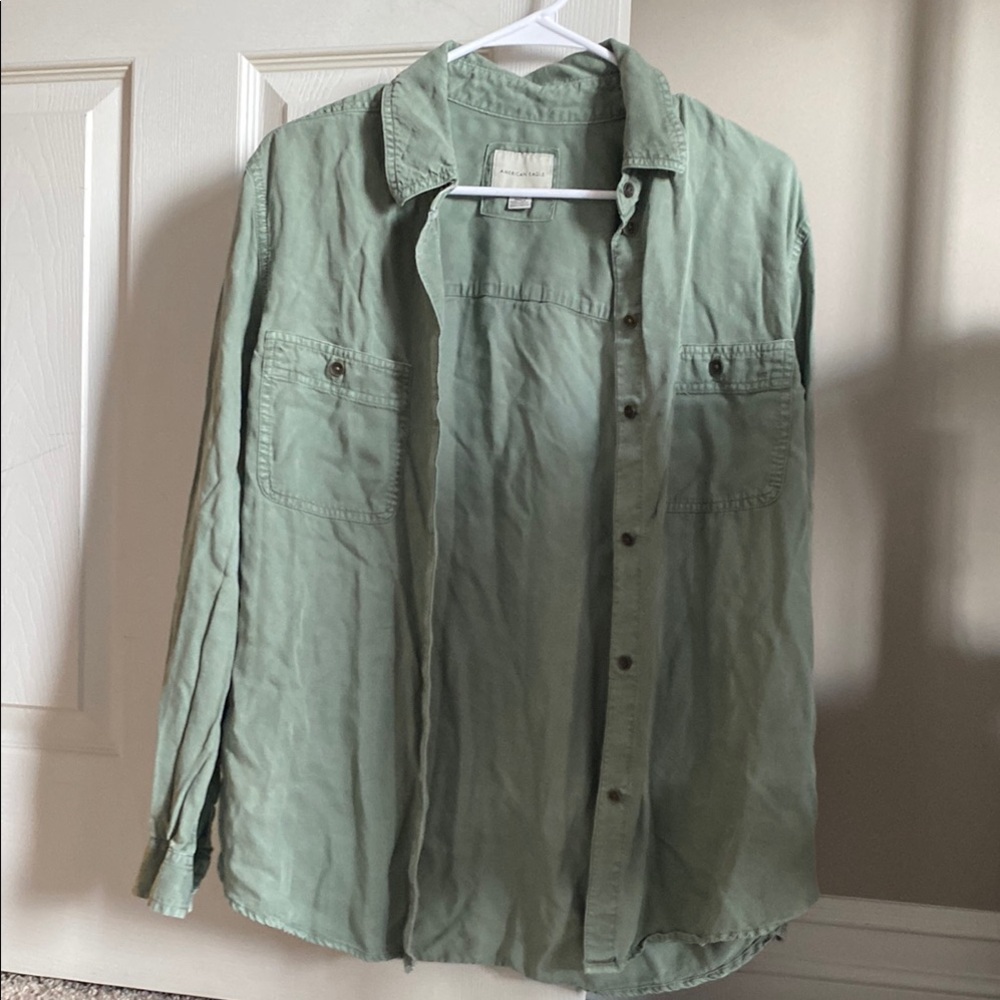 Mint Green Button-Up Shirt - Picture 1 of 3